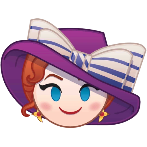 emoji depicting Rose in her traveling outfit with the hat from the 1997 film titled Titanic